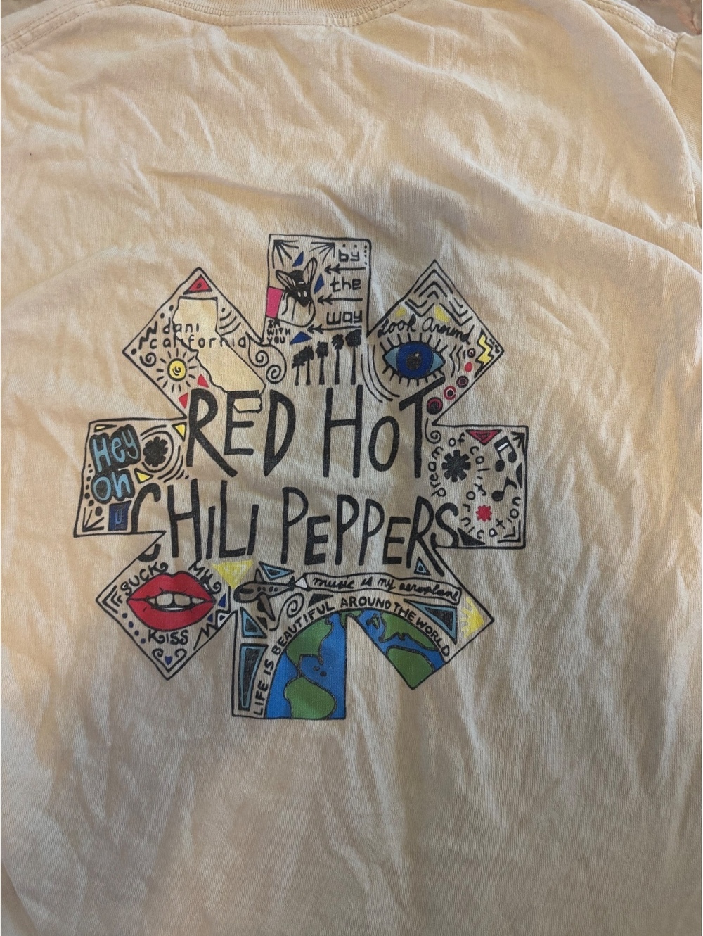 Red Hot Chili Peppers Graphic Band T-Shirt Small White Rock Tee